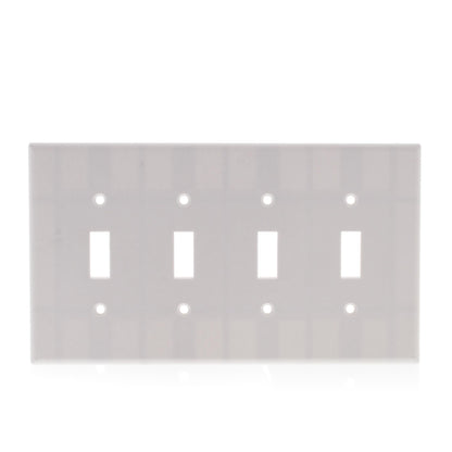 Leviton 80512-W White Midway 4Gang Toggle Switch Cover Plastic Wallplate 10-Pack