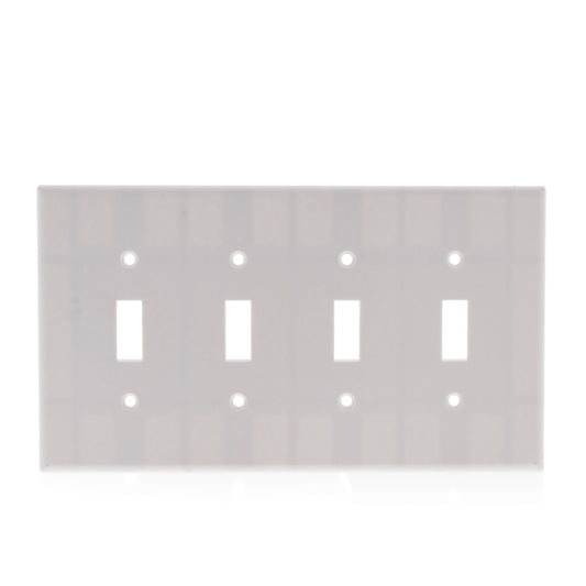 Leviton 80512-W White Midway 4Gang Toggle Switch Cover Plastic Wallplate 10-Pack