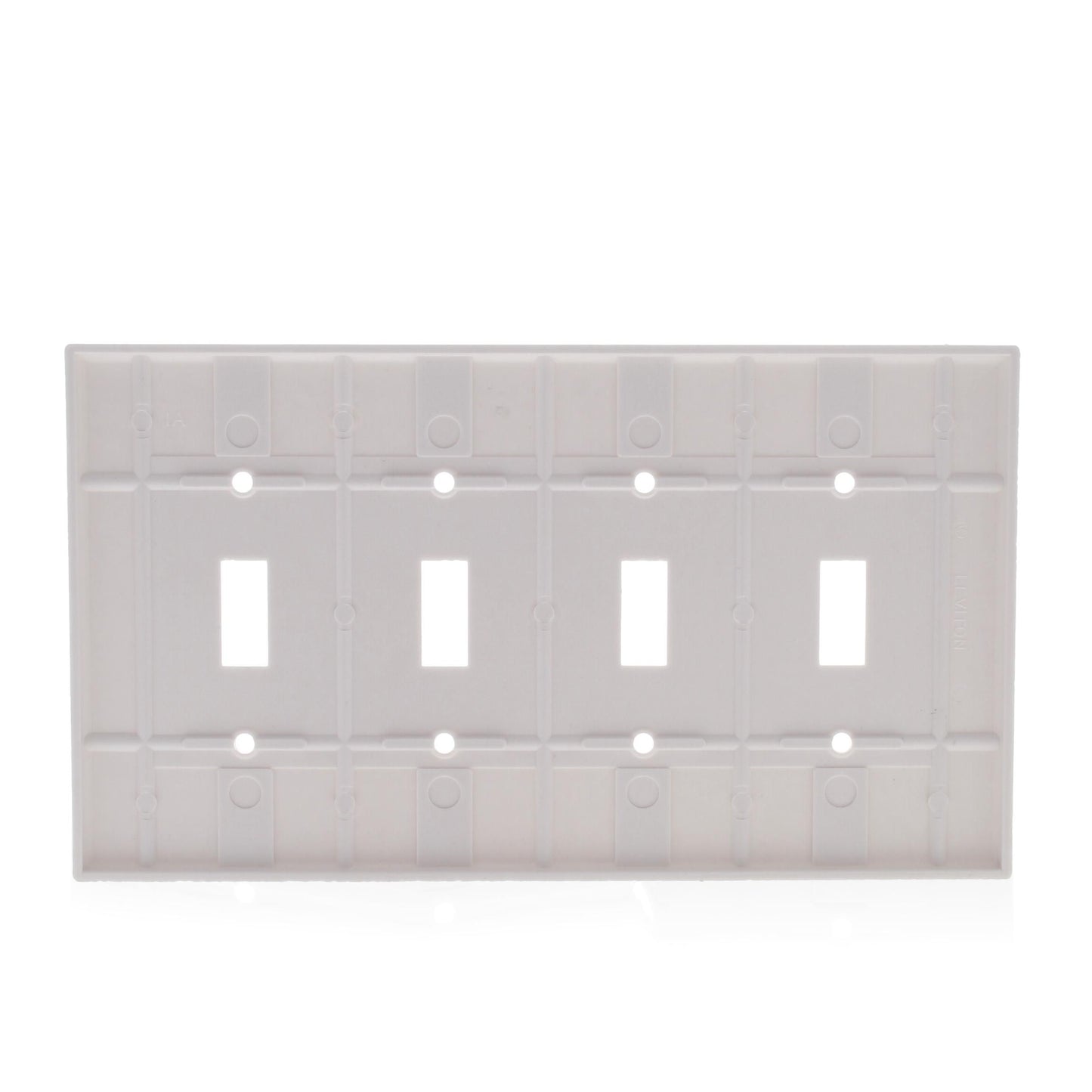 Leviton 80512-W White Midway 4Gang Toggle Switch Cover Plastic Wallplate 10-Pack