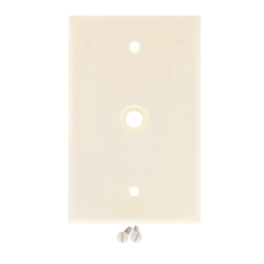 Leviton 80513-A Almond 1-Gang Telephone .312" Plastic Midway Wallplate Box Mount