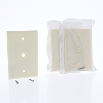Leviton 80513-A Almond Midway 1-Gang Phone Cable Wallplates .312" Opening 3-Pack