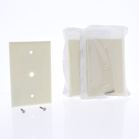 Leviton 80513-A Almond Midway 1-Gang Phone Cable Wallplates .312" Opening 3-Pack