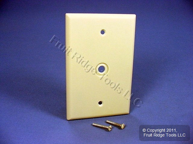 Leviton 80513-I Ivory 1-Gang Phone .312" Hole Plastic Midway Wallplate Box Mount