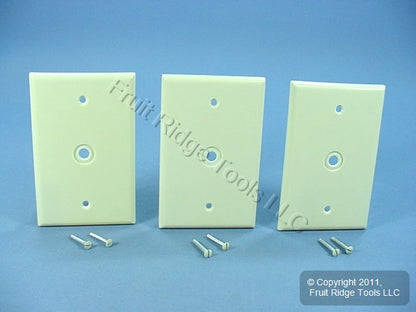Leviton 80513-I Ivory 1-Gang .312" Opening Phone Cable Thermoset Wallplates 3pcs