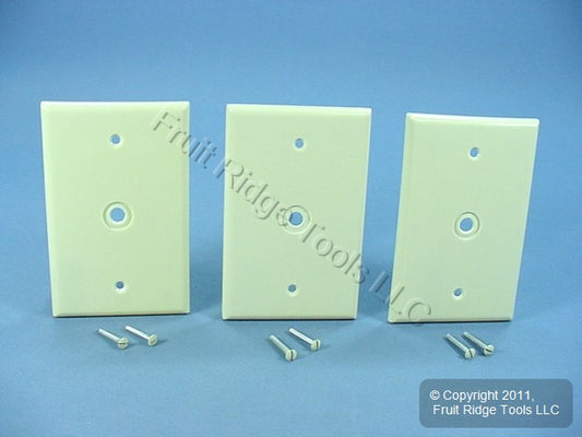 Leviton 80513-I Ivory 1-Gang .312" Opening Phone Cable Thermoset Wallplates 3pcs