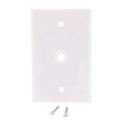 Leviton 80513-W White 1-Gang Phone .312" Hole Plastic Midway Wallplate Box Mount