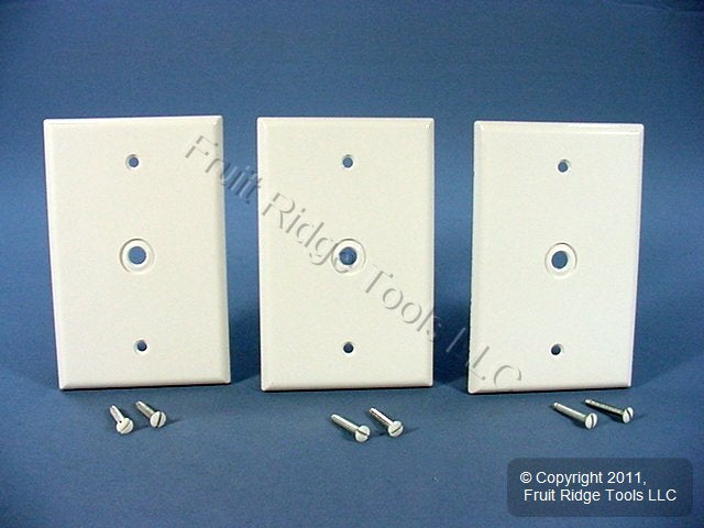 Leviton 80513-W White 1-Gang Phone .312" Plastic Midway Wallplate Box Mount 3pcs