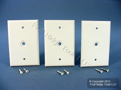 Leviton 80513-W White 1-Gang Phone .312" Plastic Midway Wallplate Box Mount 3pcs
