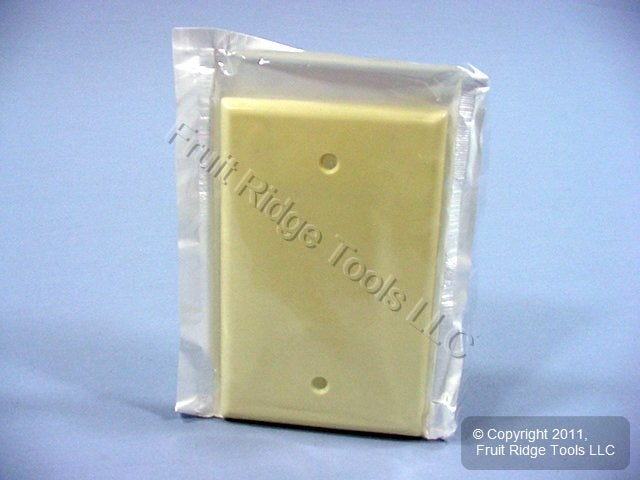 Leviton 80514-A Almond 1-Gang Blank Plastic Midway Wallplate Cover Box Mount