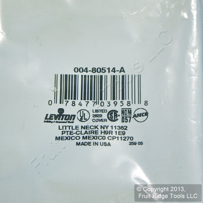 Leviton 80514-A Almond 1-Gang Blank Plastic Midway Wallplate Cover Box Mount 3pc