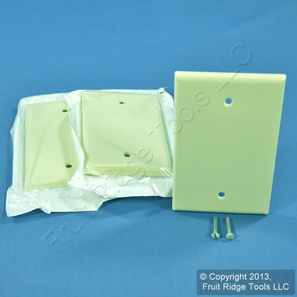 Leviton 80514-A Almond 1-Gang Blank Plastic Midway Wallplate Cover Box Mount 3pc