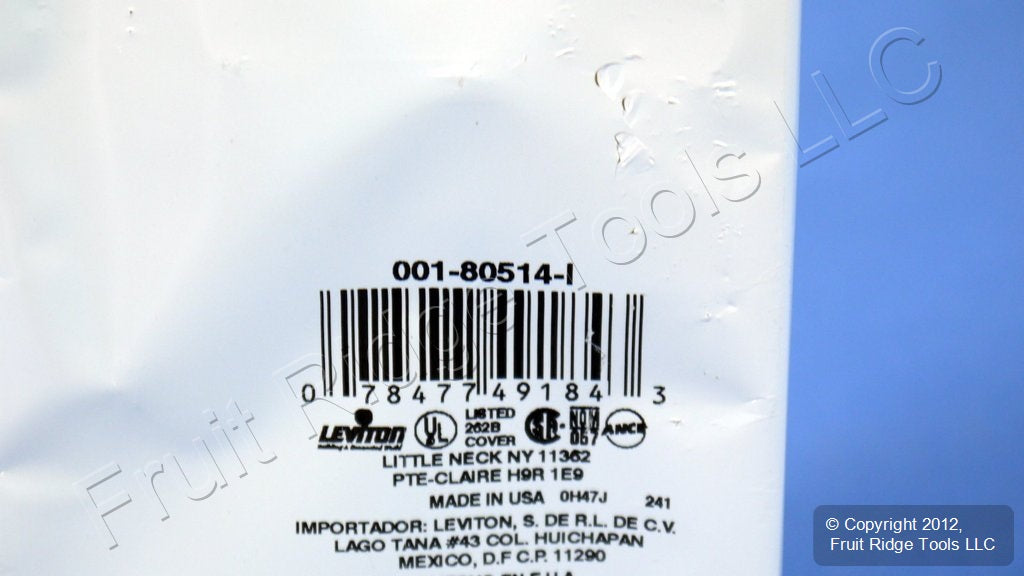 Leviton 80514-I Ivory 1-Gang Blank Plastic Midway Wallplate Cover Box Mount
