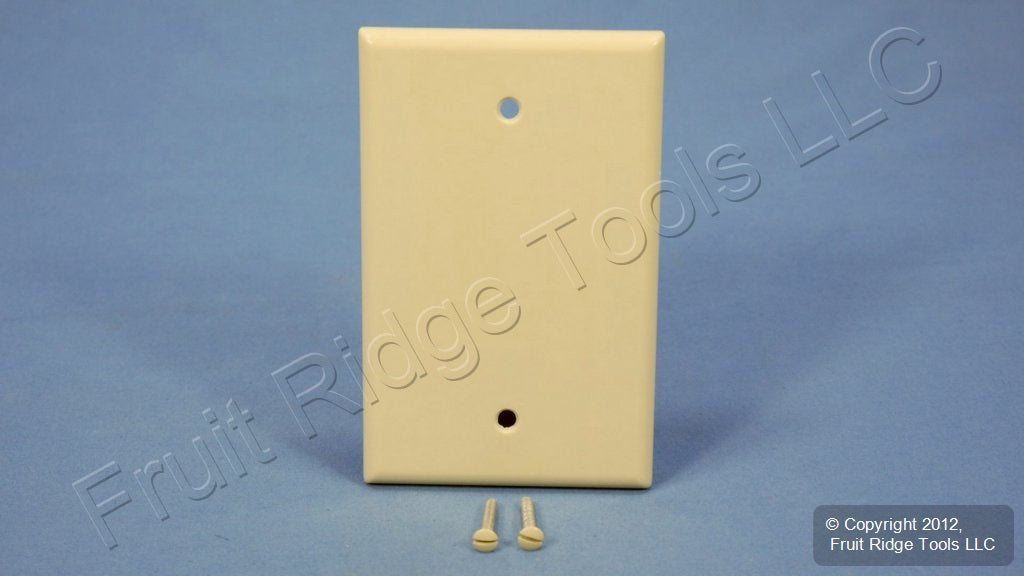 Leviton 80514-I Ivory 1-Gang Blank Plastic Midway Wallplate Cover Box Mount