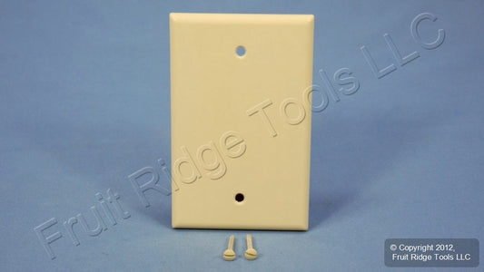 Leviton 80514-I Ivory 1-Gang Blank Plastic Midway Wallplate Cover Box Mount