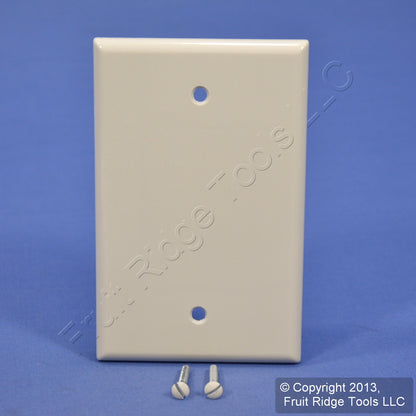 Leviton 80514-T Lt Almond 1-Gang Blank Plastic Midway Wallplate Cover Box Mount