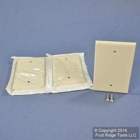Leviton 80514-T Lt Almond 1-Gang Blank Plastic Midway Wallplate Box Mount 3pcs