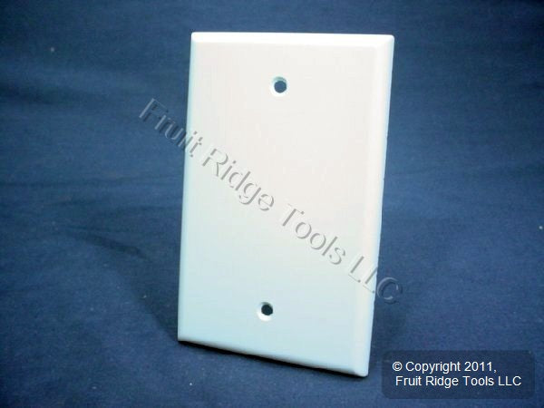 Leviton 80514-W White 1-Gang Blank Plastic Midway Wallplate Cover Box Mount