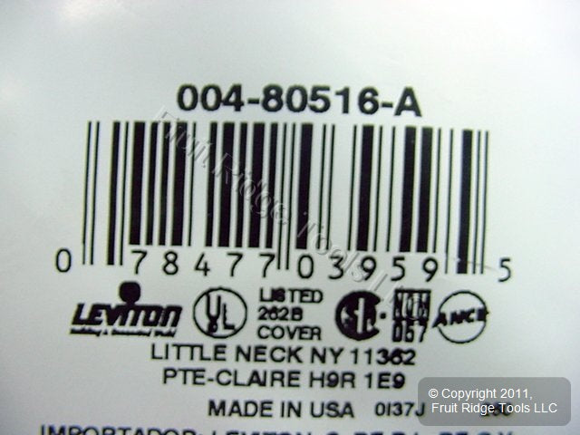 Leviton 80516-A Almond 2-Gang Duplex Outlet Plastic Midway Wallplate Cover Plate