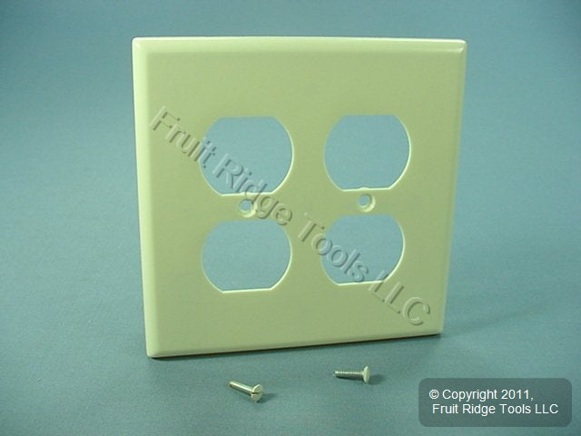 Leviton 80516-A Almond 2-Gang Duplex Outlet Plastic Midway Wallplate Cover Plate