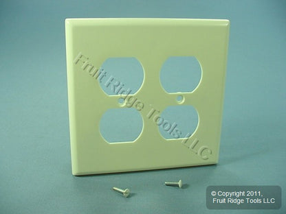 Leviton 80516-A Almond 2-Gang Duplex Outlet Plastic Midway Wallplate Cover Plate