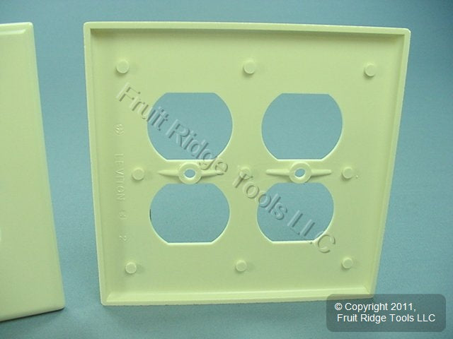Leviton 80516-A Almond 2-Gang Duplex Outlet Plastic Midway Wallplate Covers 2pcs