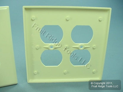 Leviton 80516-A Almond 2-Gang Duplex Outlet Plastic Midway Wallplate Covers 2pcs