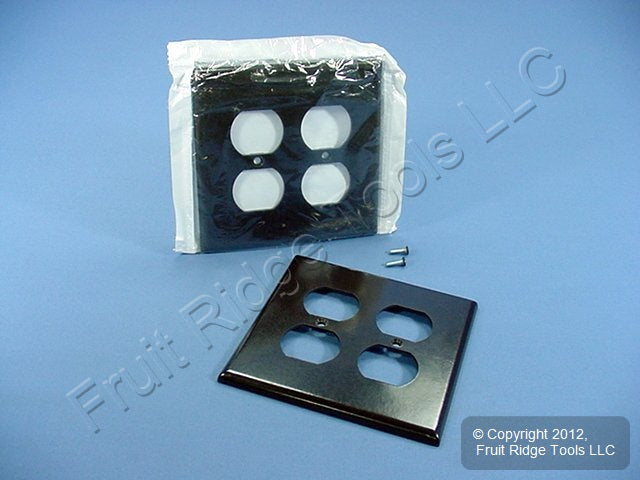 Leviton 80516 Brown 2-Gang Duplex Outlet Plastic Midway Wallplate Covers 2-pack