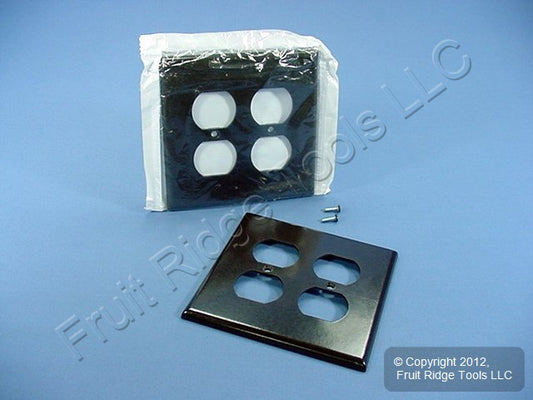 Leviton 80516 Brown 2-Gang Duplex Outlet Plastic Midway Wallplate Covers 2-pack