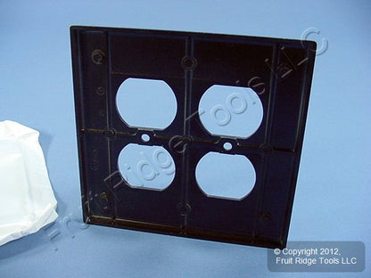 Leviton 80516 Brown 2-Gang Duplex Outlet Plastic Midway Wallplate Covers 2-pack