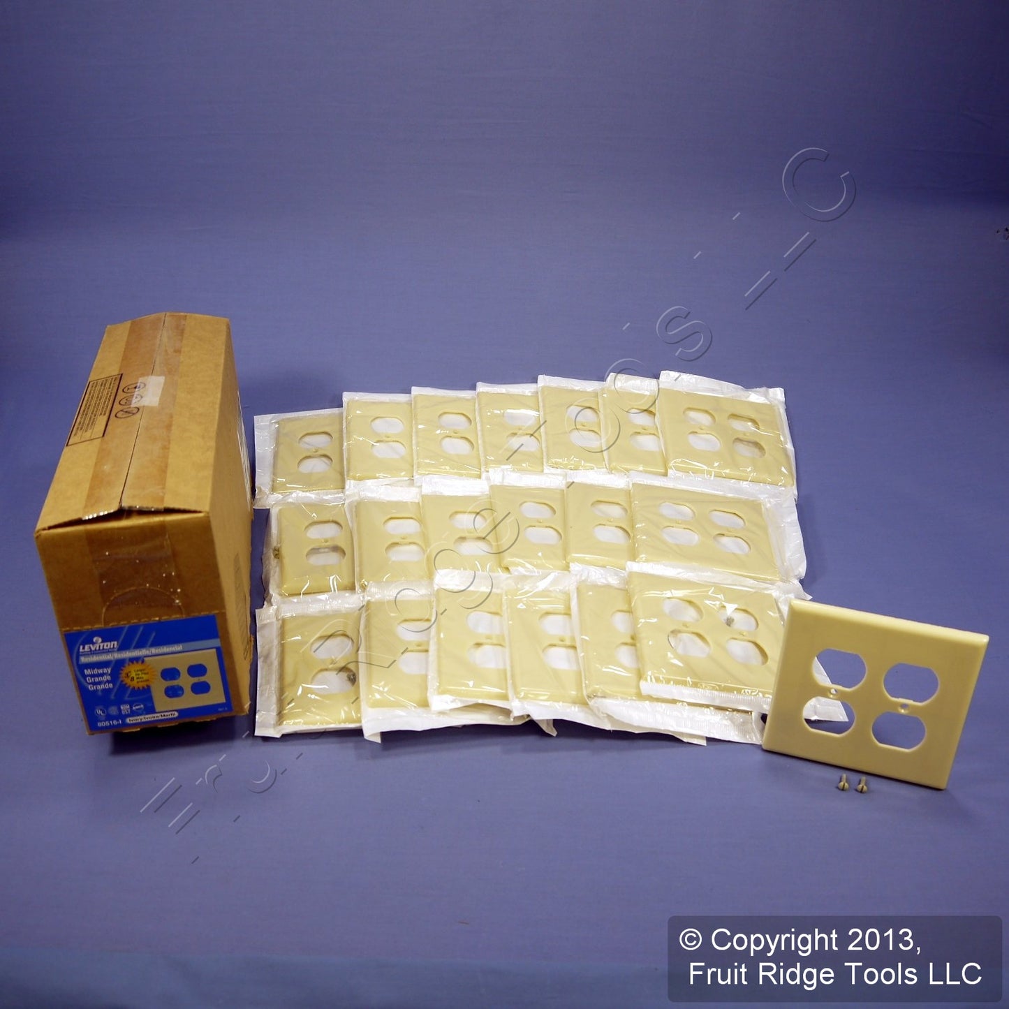 Leviton 80516-I Ivory 2-Gang Duplex Outlet Plastic Midway Wallplate Covers 20pcs