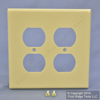 Leviton 80516-I Ivory 2-Gang Duplex Outlet Plastic Midway Wallplate Cover Plate