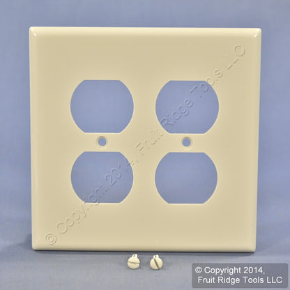 Leviton 80516-T Light Almond 2-Gang Duplex Outlet Plastic Midway Wallplate Cover