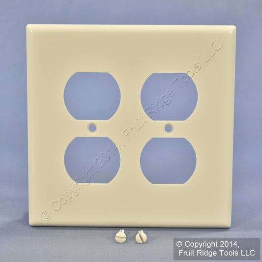 Leviton 80516-T Light Almond 2-Gang Duplex Outlet Plastic Midway Wallplate Cover