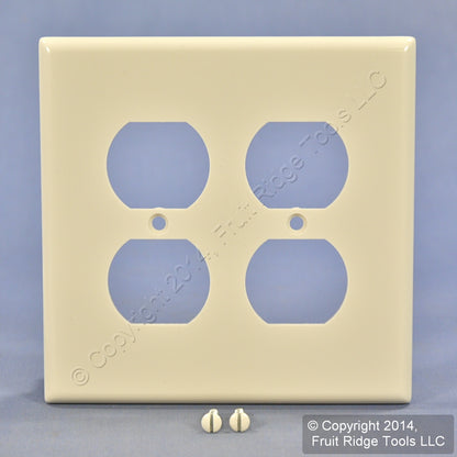 Leviton 80516-T Light Almond 2-Gang Duplex Plastic Midway Wallplate Cover 2pcs