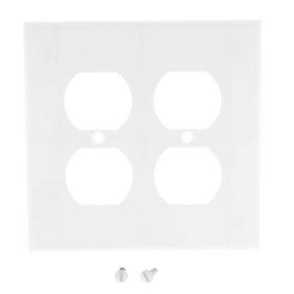 Leviton 80516-W White 2-Gang Duplex Outlet Plastic Midway Wallplate Cover Plate