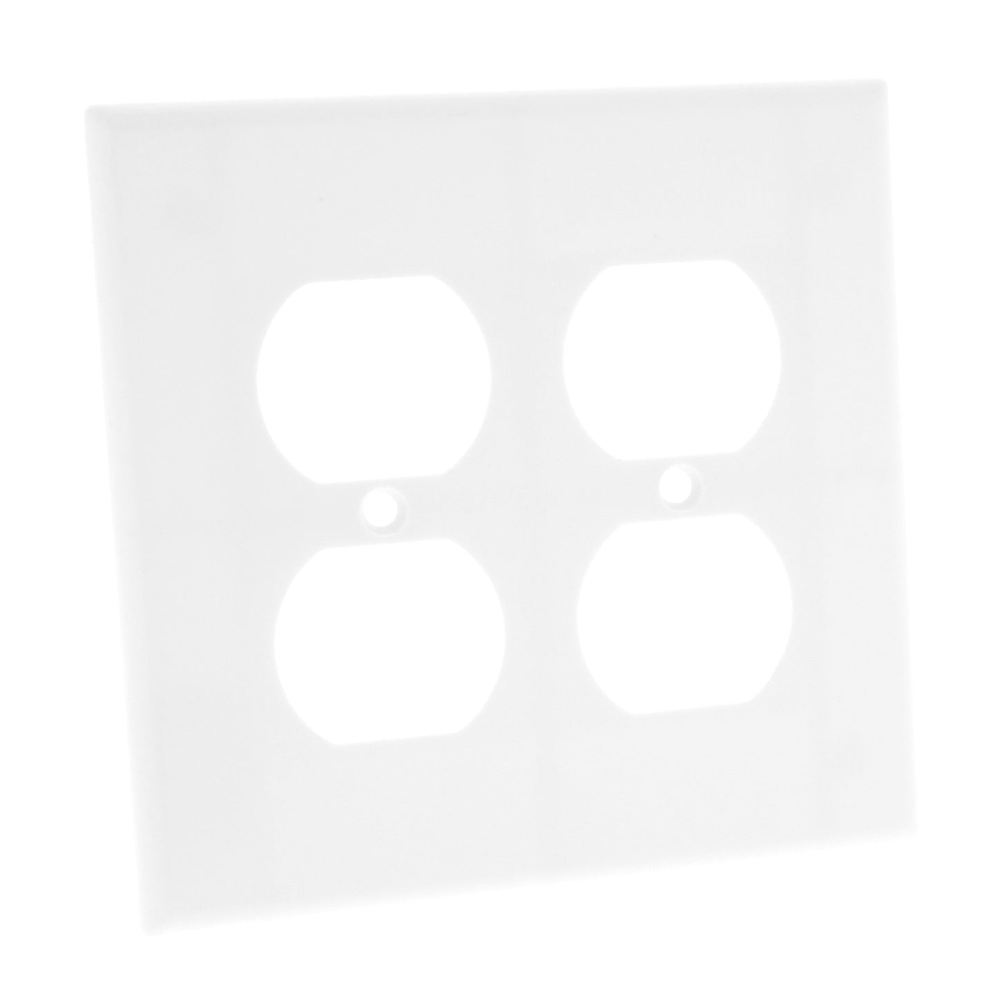 Leviton 80516-W White 2-Gang Duplex Outlet Plastic Midway Wallplate Cover Plate