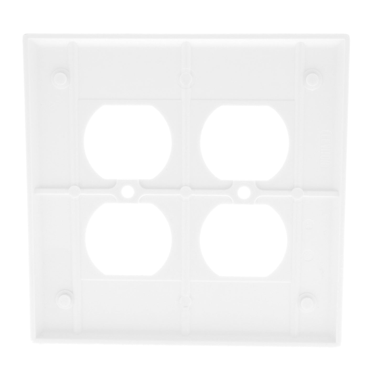 Leviton 80516-W White 2-Gang Duplex Outlet Plastic Midway Wallplate Cover Plate