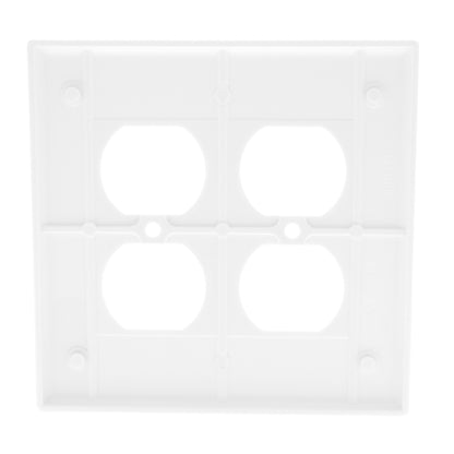 Leviton 80516-W White 2-Gang Duplex Outlet Plastic Midway Wallplate Cover Plate