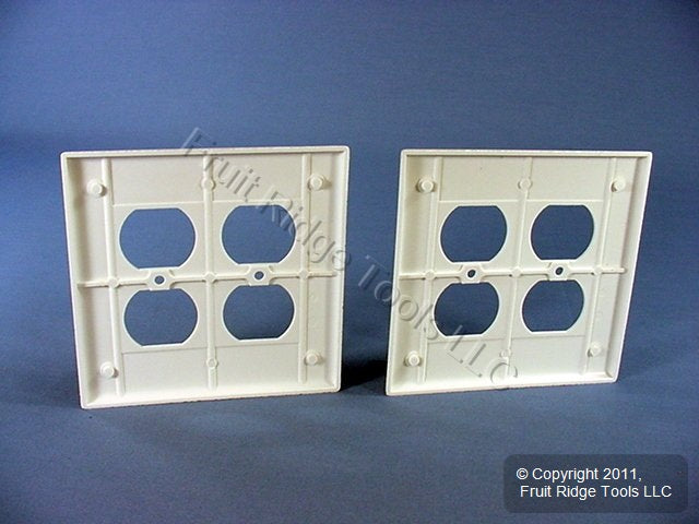 Leviton 80516-W White 2-Gang Duplex Outlet Plastic Midway Wallplate Cover 2-pack