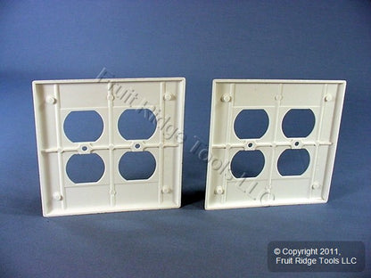 Leviton 80516-W White 2-Gang Duplex Outlet Plastic Midway Wallplate Cover 2-pack