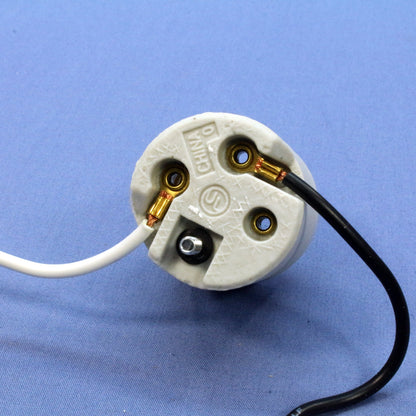 Leviton Unglazed Porcelain Lampholder 24" Wire Leads Incandescent 8052-999