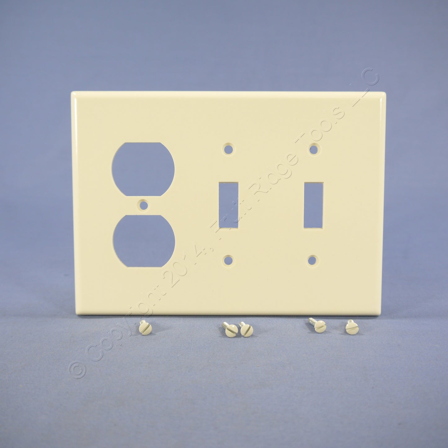 Leviton 80521-A Almond 3-Gang Toggle Duplex Outlet Plastic Midway Wallplate