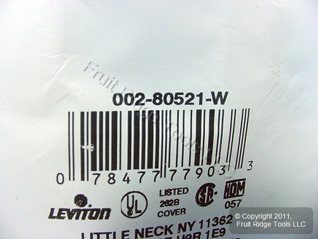 Leviton 80521-W White 3-Gang Toggle Switch Duplex Outlet Midway Wallplate Cover