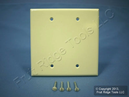Leviton 80525-A Almond 2-Gang Blank Plastic Midway Wallplate Cover Box Mount