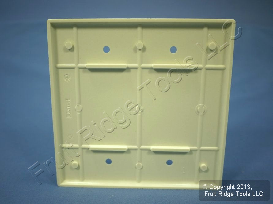 Leviton 80525-A Almond 2-Gang Blank Plastic Midway Wallplate Cover Box Mount
