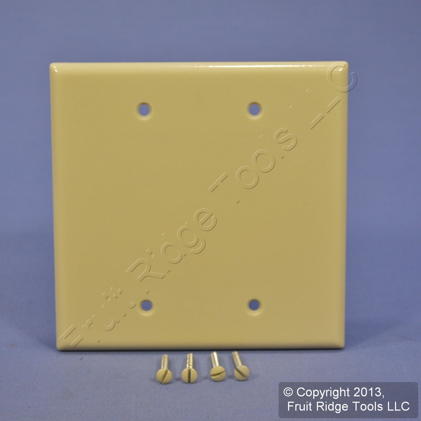 Leviton 80525-I Ivory 2-Gang Blank Plastic Midway Wallplate Cover Box Mount
