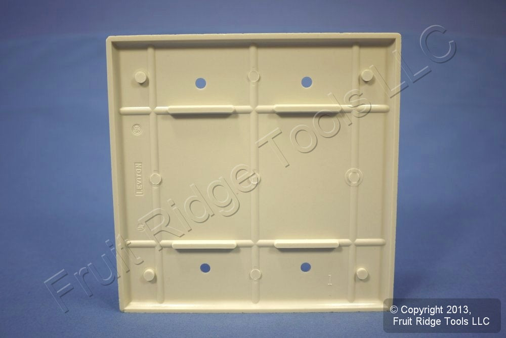 Leviton 80525-T Lt Almond 2-Gang Blank Plastic Midway Wallplate Cover Box Mount