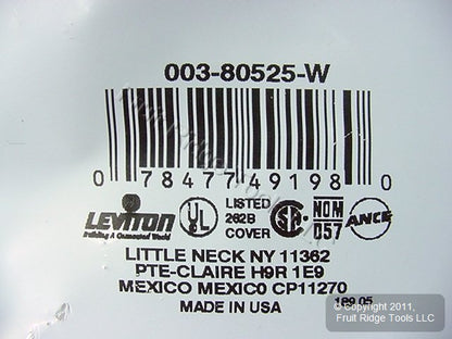Leviton White 2-Gang Blank Box Mount Midway Wallplate Plastic Cover 80525-W