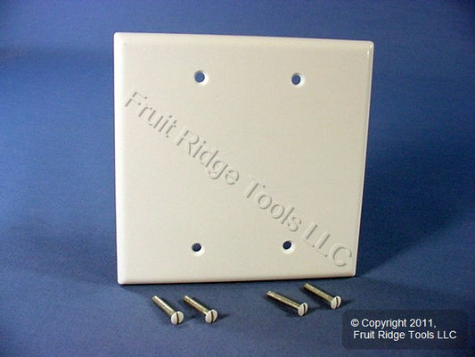 Leviton White 2-Gang Blank Box Mount Midway Wallplate Plastic Cover 80525-W