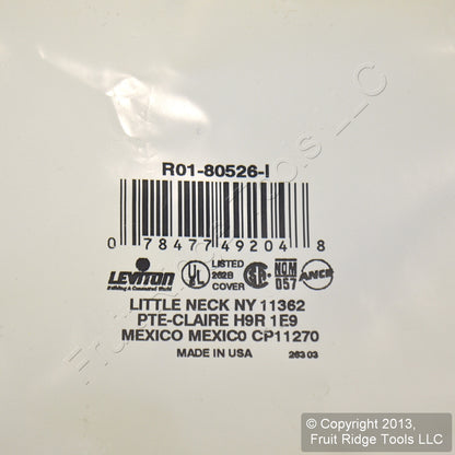 Leviton 80526-I Ivory 2-Gang Power Outlet 2.15" Plastic Midway Wallplate Cover